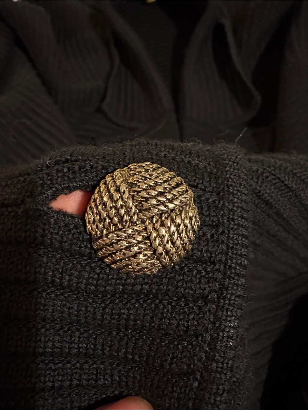 St. John Yellow Label 100% Wool Black Button Down Cardigan Top - Picture 7 of 7
